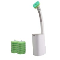 Disposable Toilet Brush and holder Soap Cleaning System - Storage holder and A Pack Of Refill Heads